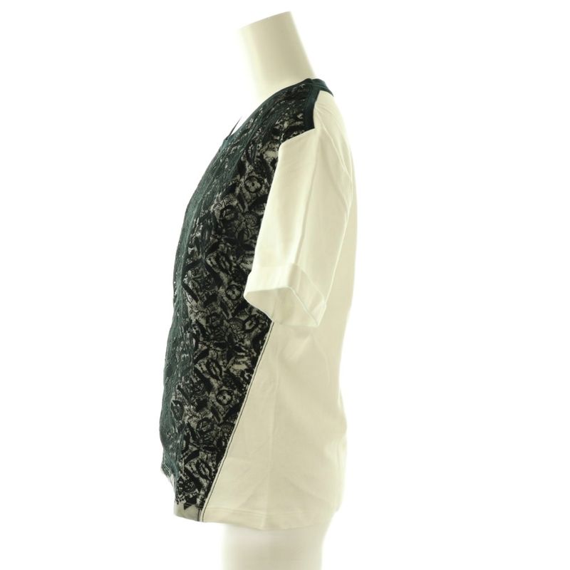 Louis Vuitton T-Shirt Short Sleeve Lace 36 Black White DF