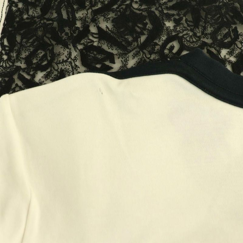 Louis Vuitton T-Shirt Short Sleeve Lace 36 Black White DF