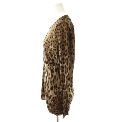 Dolce & Gabbana Knit Ensemble Cardigan Pullover Animal Pattern 36 38 Brown DF