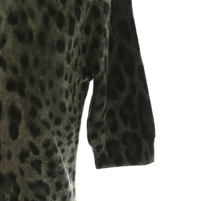 Dolce & Gabbana Knit Pullover Short Sleeve Animal Pattern 38 Gray DF Sweater