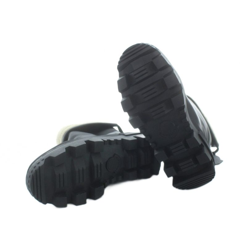 Moncler Moscova Boots Short Leather Logo Boa 37 Black