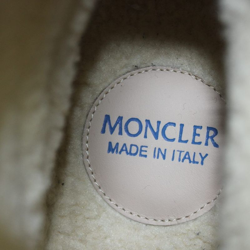 Moncler Moscova Boots Short Leather Logo Boa 37 Black