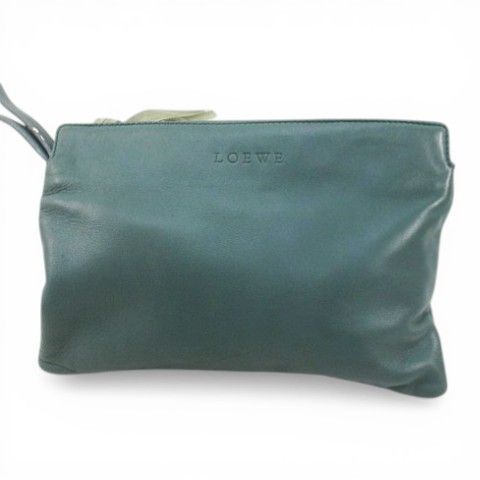 Loewe Pouch Green Leather