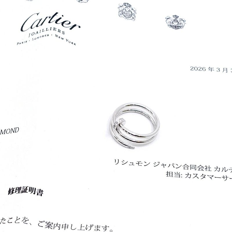 Cartier 18K White Gold Juste Un Clou Double Ring Diamond