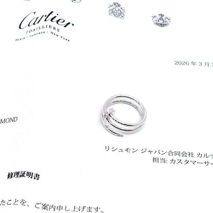 Cartier 18K White Gold Juste Un Clou Double Ring Diamond