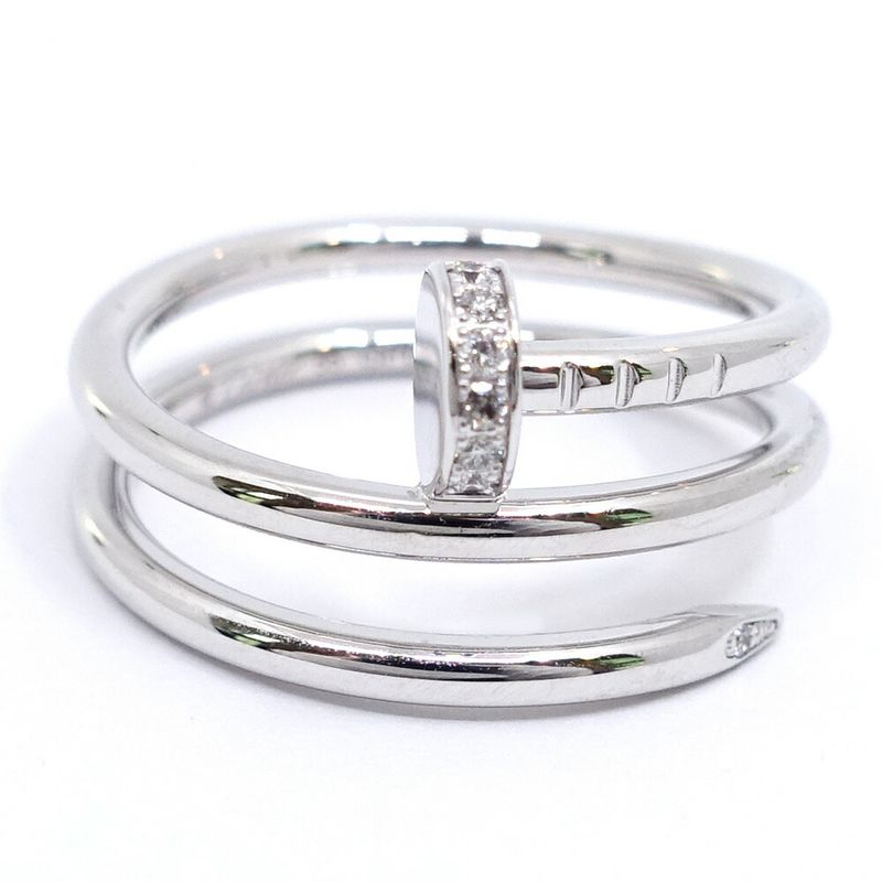 Cartier 18K White Gold Juste Un Clou Double Ring Diamond