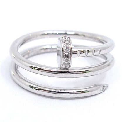 Cartier 18K White Gold Juste Un Clou Double Ring Diamond