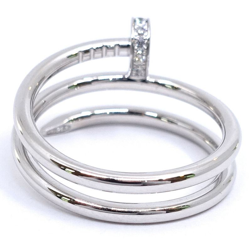 Cartier 18K White Gold Juste Un Clou Double Ring Diamond