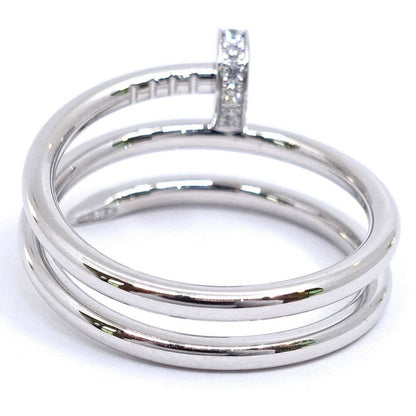 Cartier 18K White Gold Juste Un Clou Double Ring Diamond