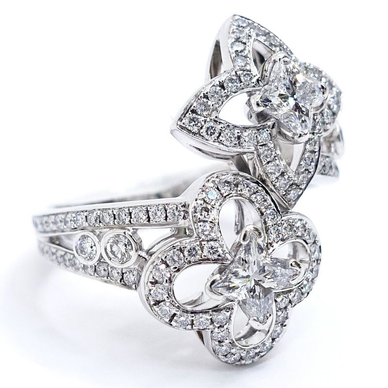 Louis Vuitton 18K White Gold Barguardant Toi Emore Ring Diamond