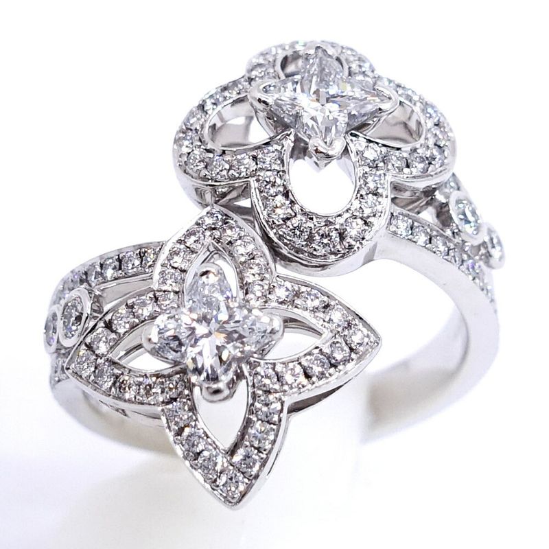 Louis Vuitton 18K White Gold Barguardant Toi Emore Ring Diamond