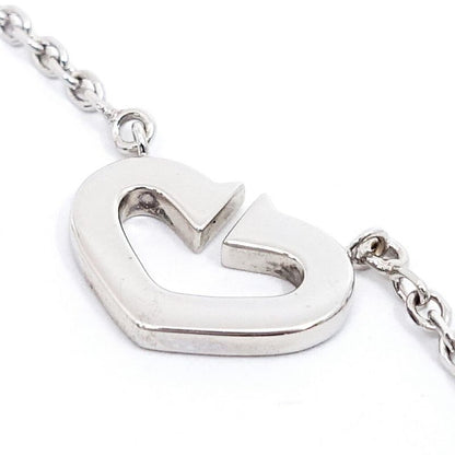 Cartier 18K White Gold C Heart Diamond Necklace Pendant