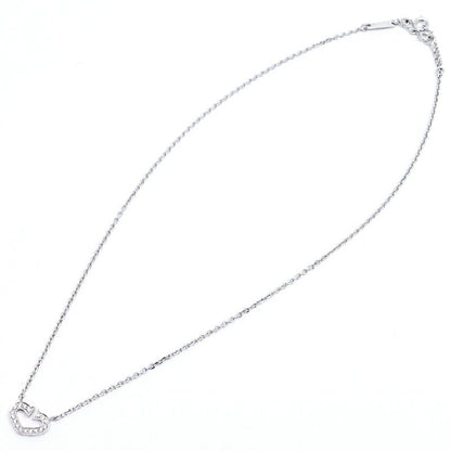 Cartier 18K White Gold C Heart Diamond Necklace Pendant