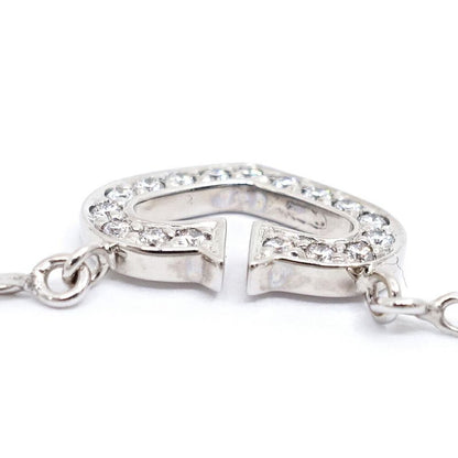 Cartier 18K White Gold C Heart Diamond Necklace Pendant
