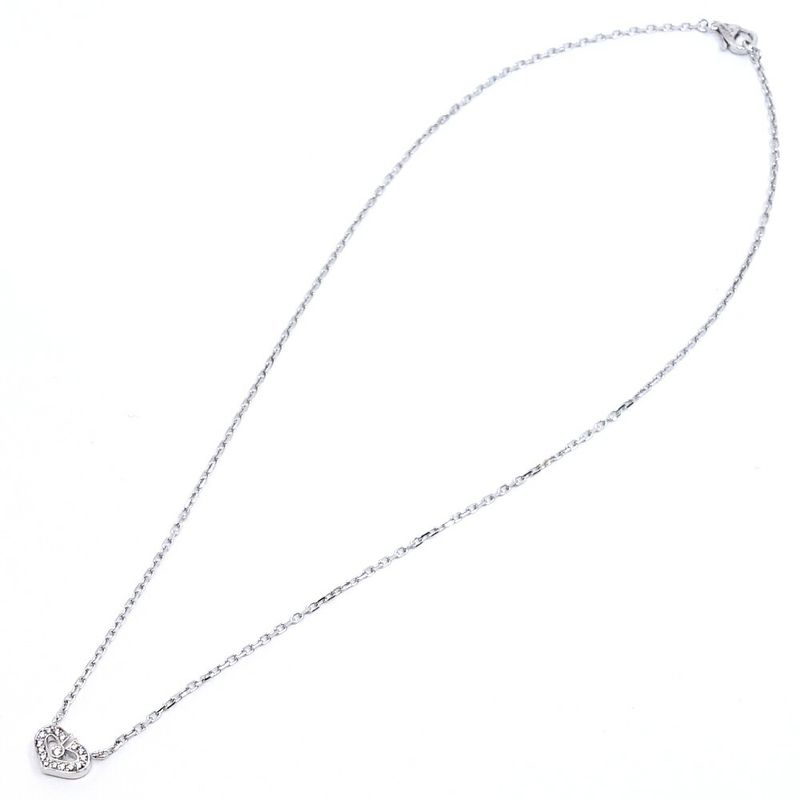 Cartier 18K White Gold C Heart Diamond Necklace Pendant