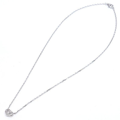 Cartier 18K White Gold C Heart Diamond Necklace Pendant