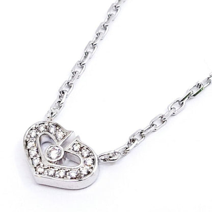 Cartier 18K White Gold C Heart Diamond Necklace Pendant