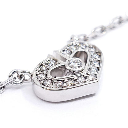 Cartier 18K White Gold C Heart Diamond Necklace Pendant