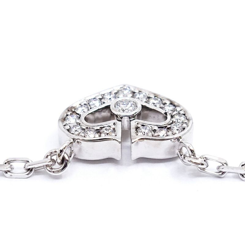 Cartier 18K White Gold C Heart Diamond Necklace Pendant