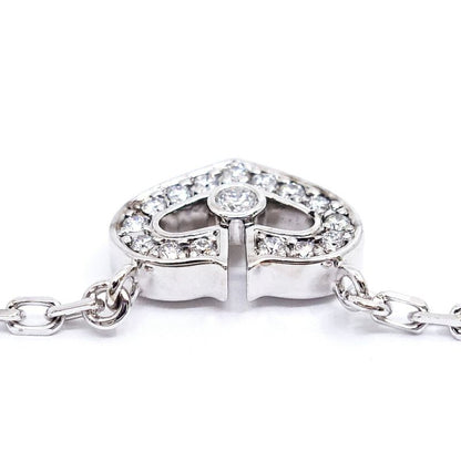 Cartier 18K White Gold C Heart Diamond Necklace Pendant