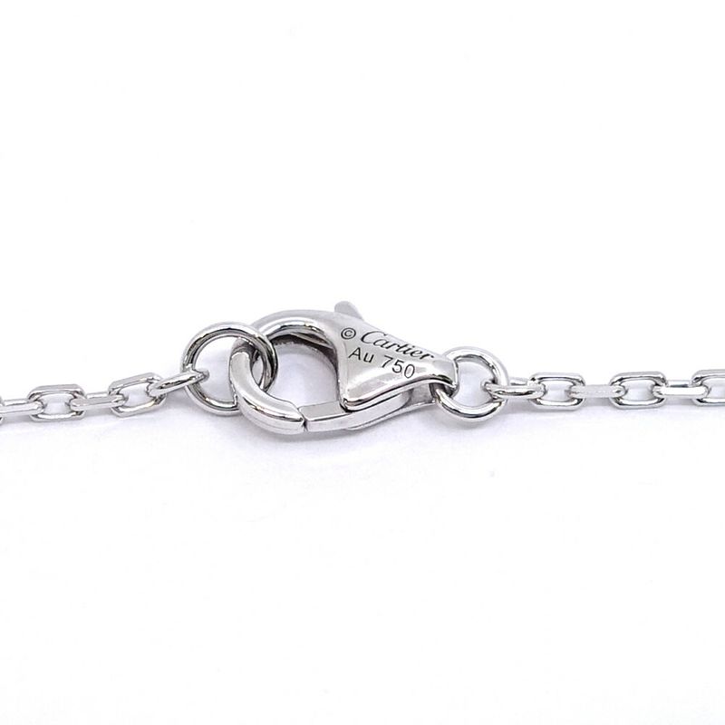 Cartier 18K White Gold C Heart Diamond Necklace Pendant