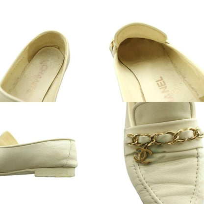 Chanel CC Logo Chain Loafer Leather 35.5 Ivory SS