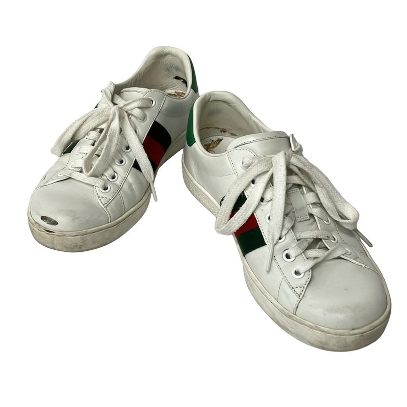 Gucci Sneakers 5.5 Ace White Green Multi Leather X