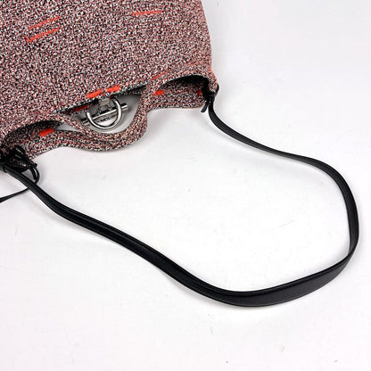 Balenciaga Logo Zig Zagga 2-Way Shoulder Bag Canvas Orange Black Multi-color