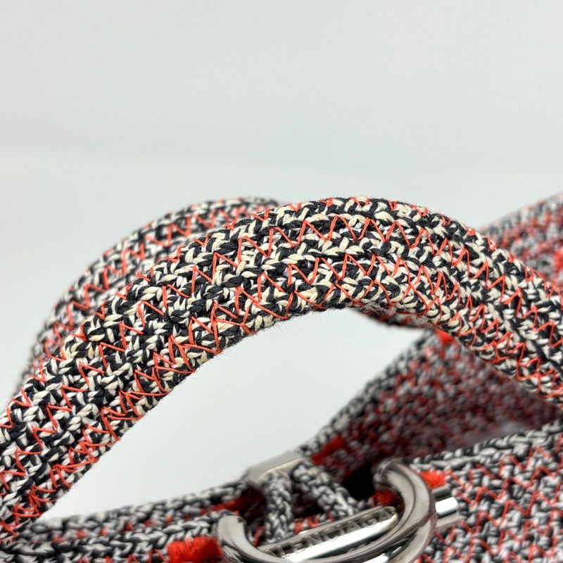 Balenciaga Logo Zig Zagga 2-Way Shoulder Bag Canvas Orange Black Multi-color