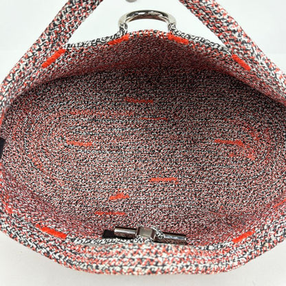 Balenciaga Logo Zig Zagga 2-Way Shoulder Bag Canvas Orange Black Multi-color