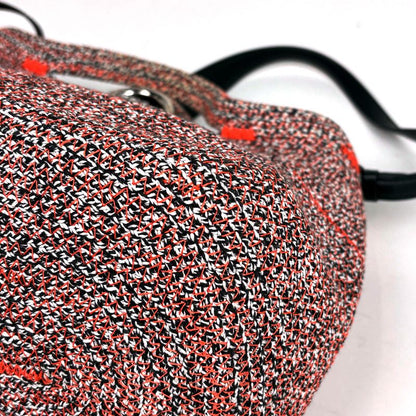 Balenciaga Logo Zig Zagga 2-Way Shoulder Bag Canvas Orange Black Multi-color