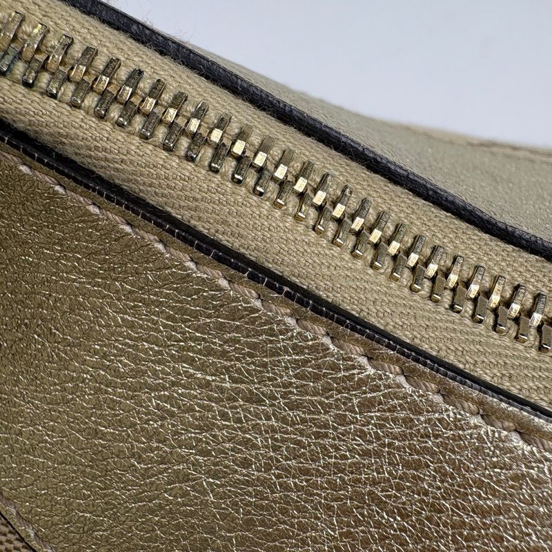 Gucci GG Pattern Shoulder Bag Abbey Canvas Gold Beige