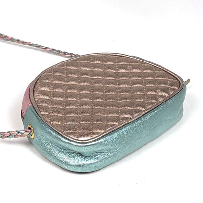 Gucci Horsebit Shoulder Bag Leather Green Pink