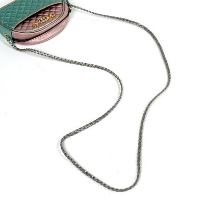 Gucci Horsebit Shoulder Bag Leather Green Pink