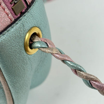 Gucci Horsebit Shoulder Bag Leather Green Pink