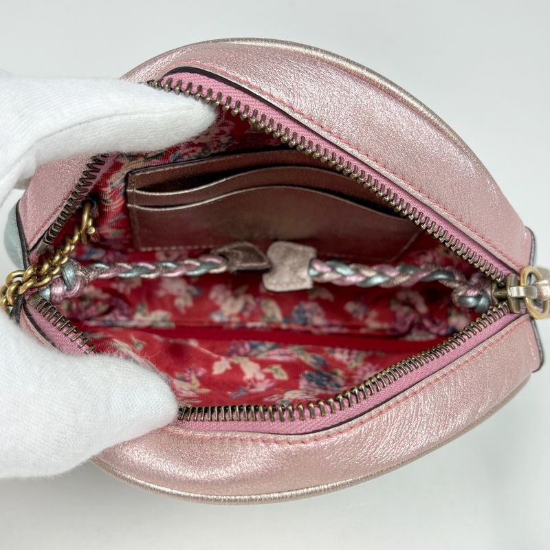 Gucci Horsebit Shoulder Bag Leather Green Pink