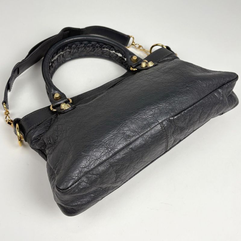 Balenciaga Giant First 2-Way Shoulder Bag Leather Gray