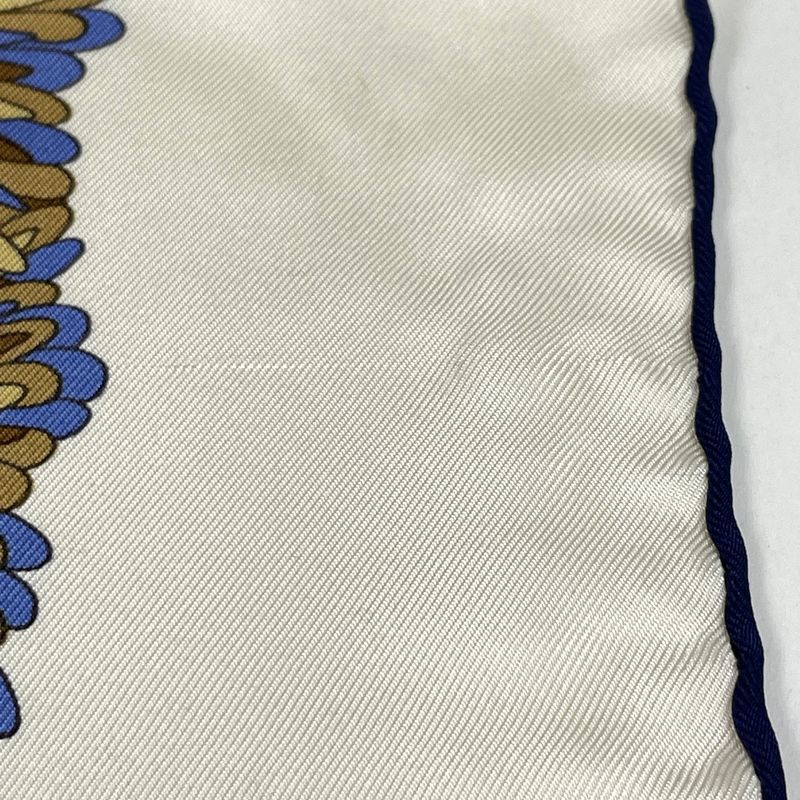 Hermes Carre 90 Ombres ET Lumieres Shadow and Light Scarf Silk Ivory Blue Ivory- Multicolor