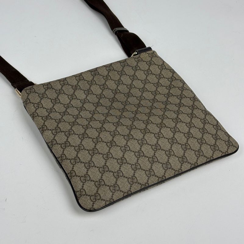 Gucci GG Pattern Shoulder Bag Crossbody Beige Brown