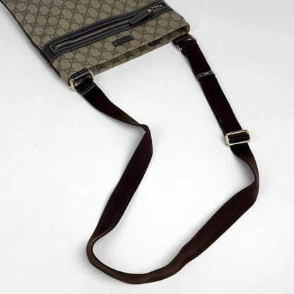 Gucci GG Pattern Shoulder Bag Crossbody Beige Brown