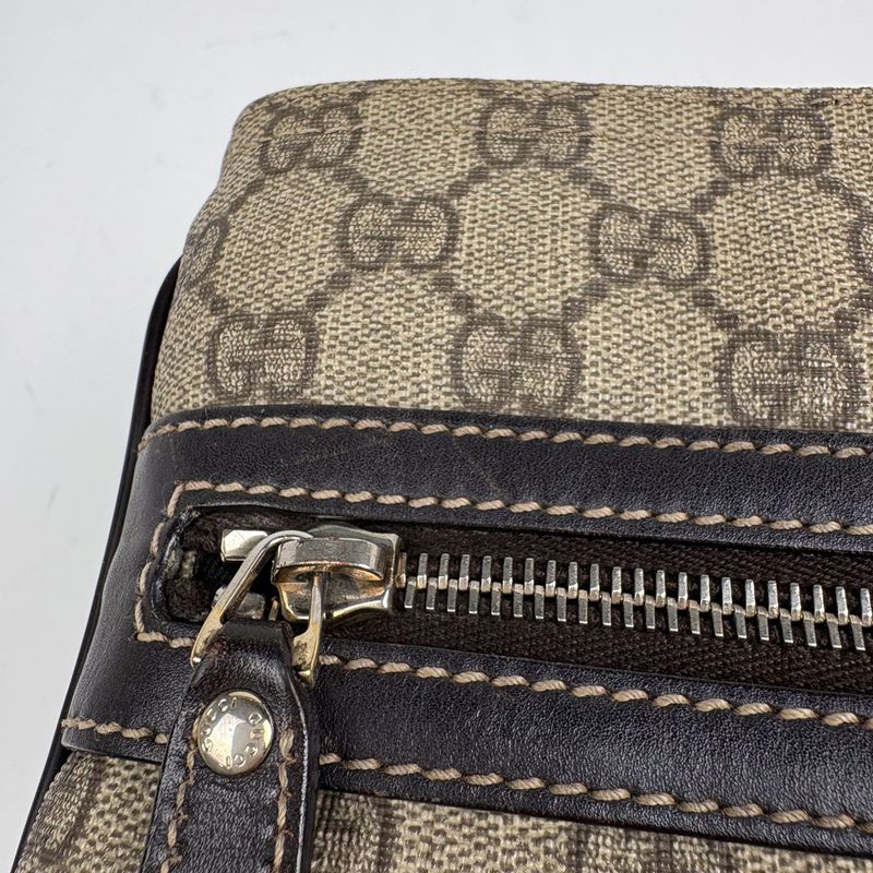Gucci GG Pattern Shoulder Bag Crossbody Beige Brown