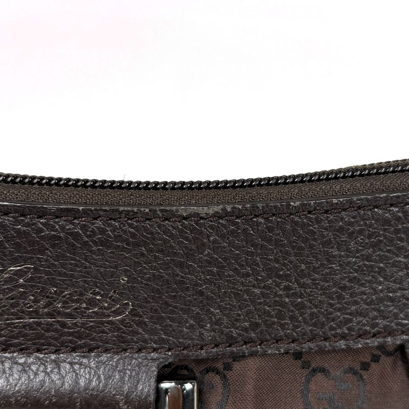 Gucci GG Pattern Shoulder Bag Abbey Nylon Brown