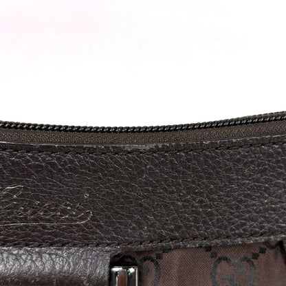 Gucci GG Pattern Shoulder Bag Abbey Nylon Brown