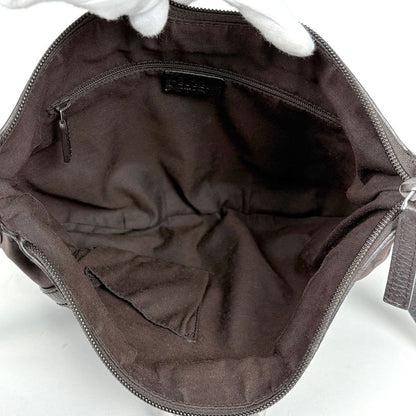Gucci GG Pattern Shoulder Bag Abbey Nylon Brown