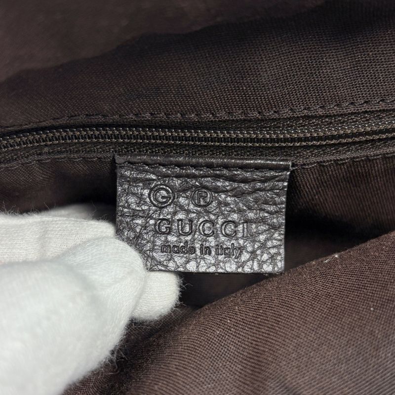 Gucci GG Pattern Shoulder Bag Abbey Nylon Brown