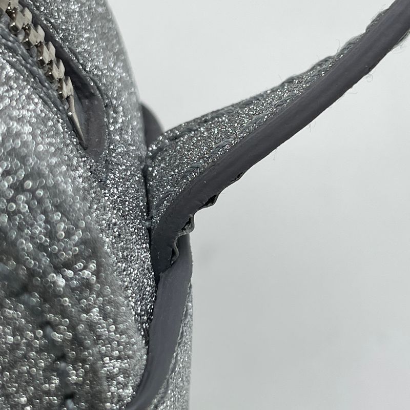 Balenciaga Everyday Camera Bag XS Logo Lame Leather Silver