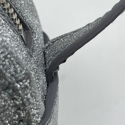 Balenciaga Everyday Camera Bag XS Logo Lame Leather Silver