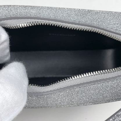Balenciaga Everyday Camera Bag XS Logo Lame Leather Silver