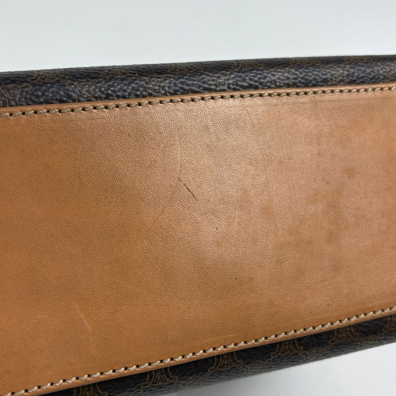 Celine Macadam Pattern 2-Way Shoulder Bag Brown
