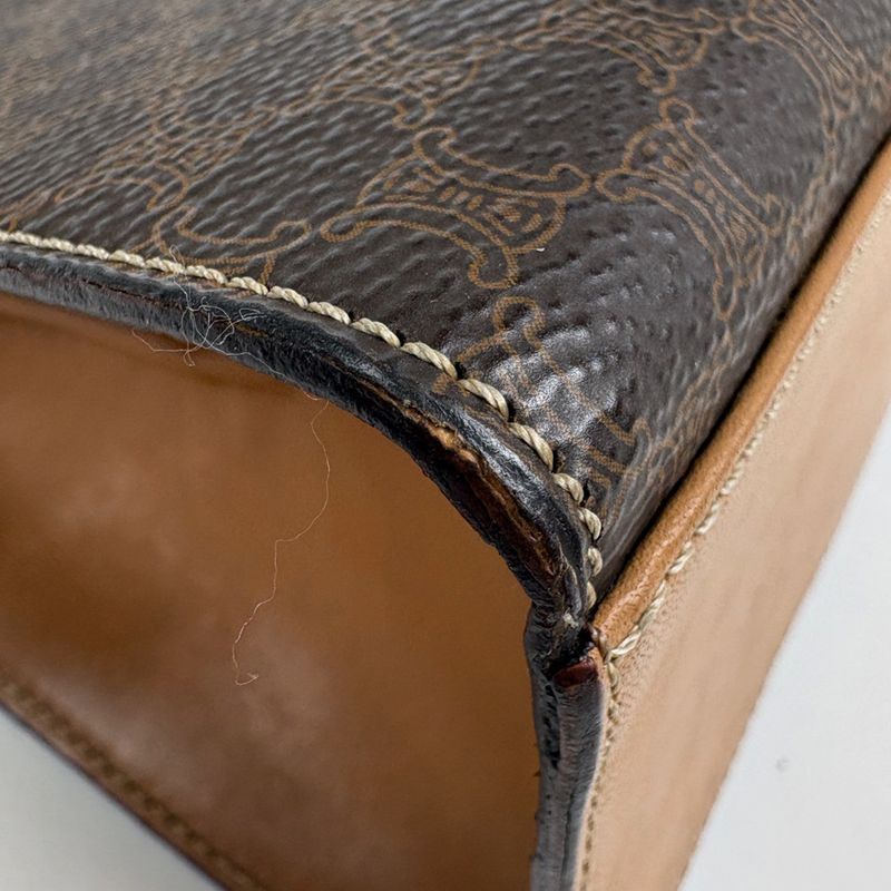 Celine Macadam Pattern 2-Way Shoulder Bag Brown